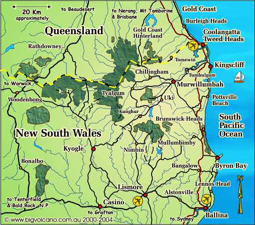 Northern Rivers Nsw Map Clickable locality map for the Ballina, Byron Bay, Tweed Coast 